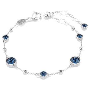Braccialetto Imber Taglio Round, Blu, Placcato rodio