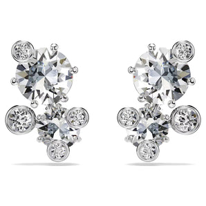 Orecchini Swarovski a lobo Constella Taglio Round, Bianchi, Placcato rodio