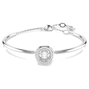 Bracciale rigido Dextera Taglio Round, Bianco, Placcato rodio