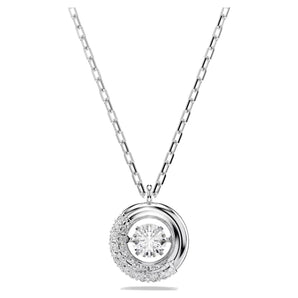Pendente Dextera Taglio Round, Bianco, Placcato rodio