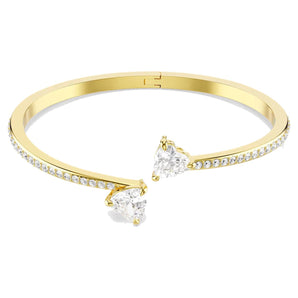 Bracciale Swarovski rigido Mesmera Attract Cuore, Bianco, Placcato color oro