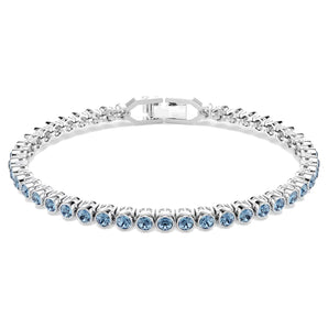 Bracciale Tennis Imber Emily Taglio Round, Blu, Placcato rodio