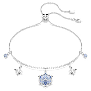 Braccialetto Swarovski Magic Fiocco Di Neve, Blu, Placcato rodio