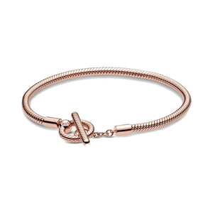 Bracciale Pandora Moments con maglia snake e barretta a T (Misura 18 Cm)