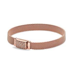 Bracciale Pandora Reflexions con chiusura lunga e pavé (Misura 18 Cm)