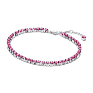 Bracciale Tennis Cristalli Rosa Scuro
Argento Sterling 925
(Misura 20 Cm)