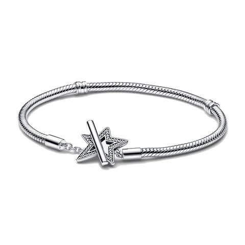 Bracciale Pandora con Chiusura a T e Stella (Misura 19cm)