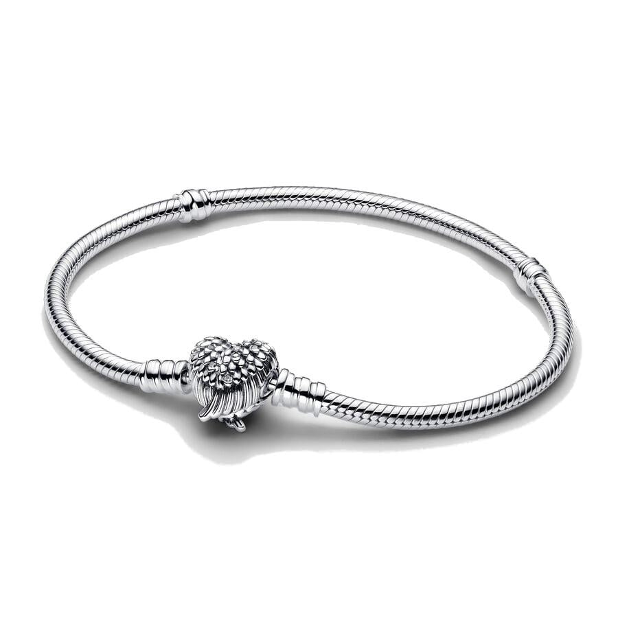 Bracciale con Chiusura a Cuore e Ali d'Angelo (Cm 18)