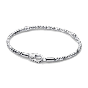 Bracciale Maglia Geometrica con Chiusura a Moschettone (Misura 18 Cm)