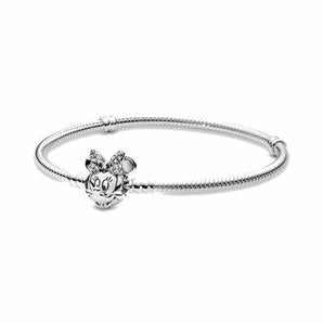 Disney, Bracciale Pandora Moments con maglia snake e chiusura con Minnie e pavé Misura (16 cm)