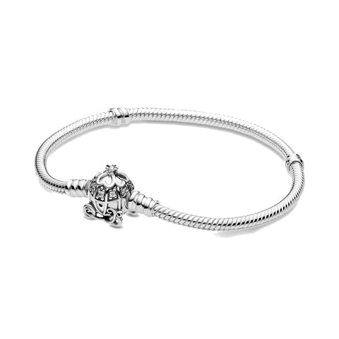 Disney, bracciale Pandora Moments con chiusura con carrozza a forma di zucca di Cenerentola (Misura 17 cm)