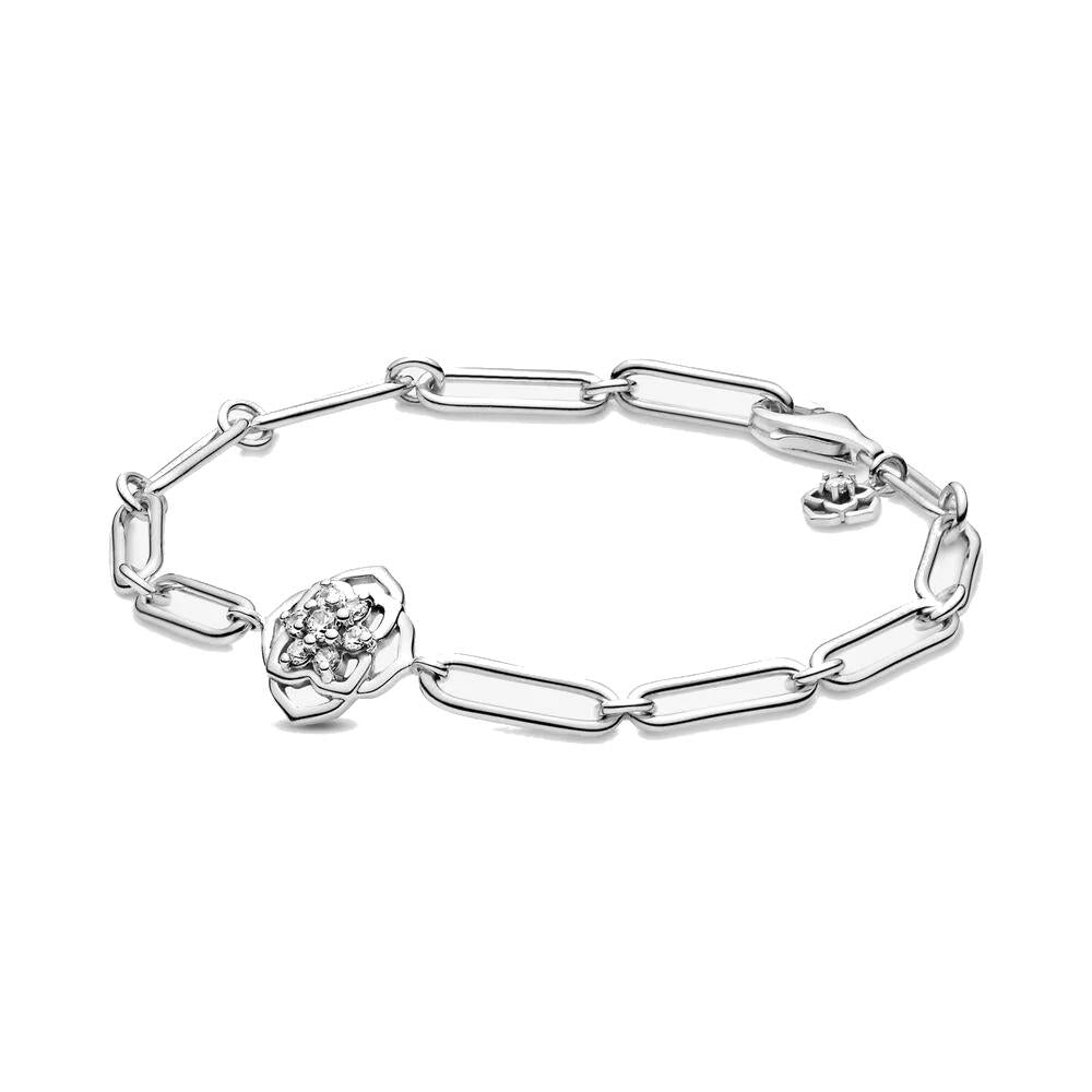 Bracciale Pandora a catena Petali di rosa (Misura 18Cm)