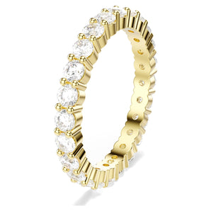 Anello a fascia Matrix Vittore Taglio Round, Bianco, Placcato color oro