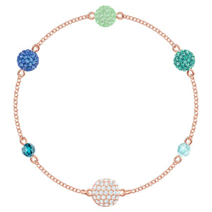 Bracciale Swarovski Remix Collection Pop Strand, verde, Placcato oro rosa misura L