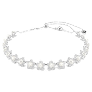 Girocollo Ariana Grande x Swarovski Crystal Pearl, Taglio Round, Bianco, Placcato rodio