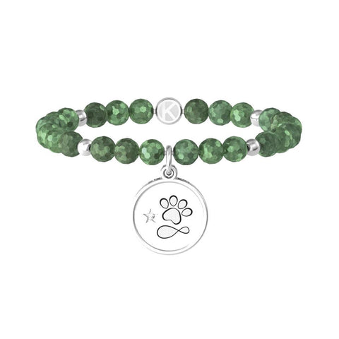 Bracciale Kidult giada verde e acciaio 316L