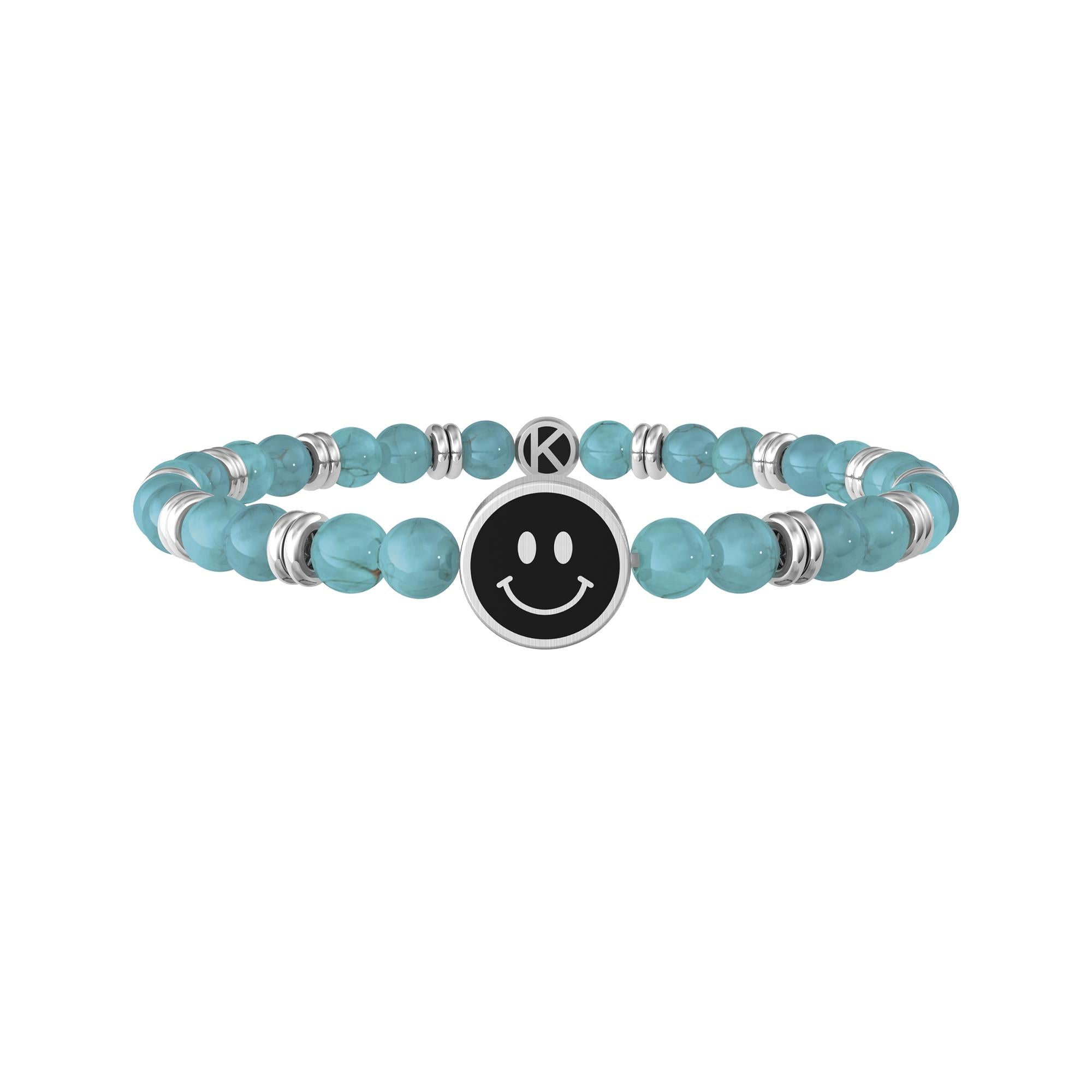 Bracciale tuchese e acciaio 316L Kidult, Smile felicità