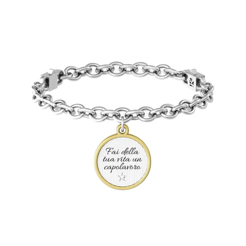 Bracciale Kidult con catena e ciondolo con frase motivazionale
Fai della tua vita un capolavoro