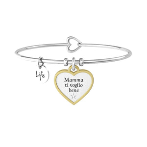 Bracciale Kidult rigido mamma con ciondolo cuore