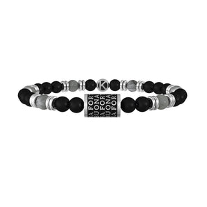 Bracciale Kidult uomo buona fortuna con charm e agata nera