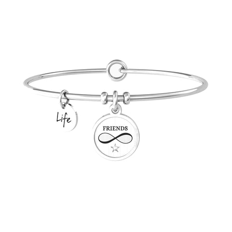 Bracciale Kidult rigido amicizia con ciondolo infinito