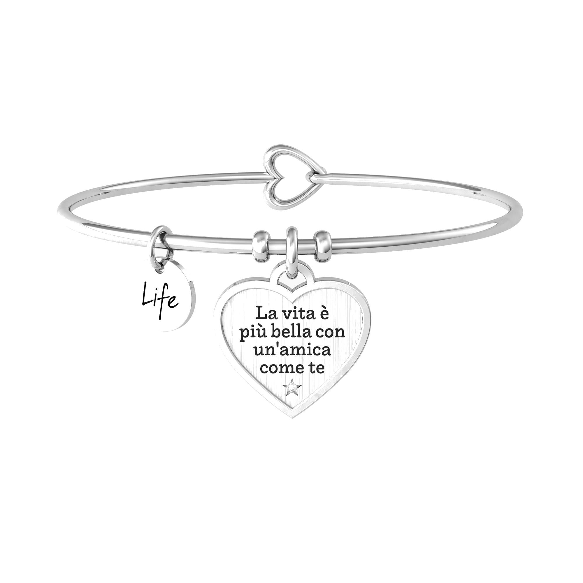 Bracciale Kidult rigido amica con ciondolo cuore