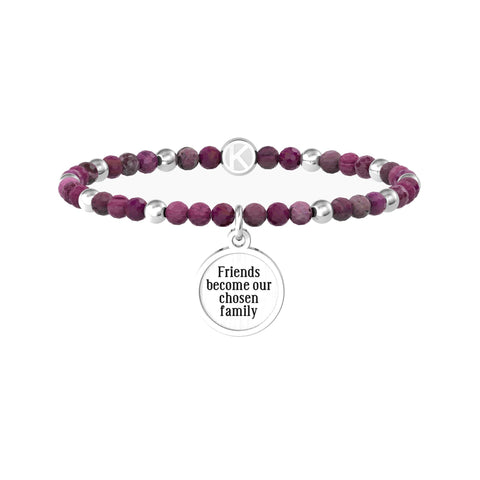 Bracciale Kidult amica con agata fucsia e ciondolo