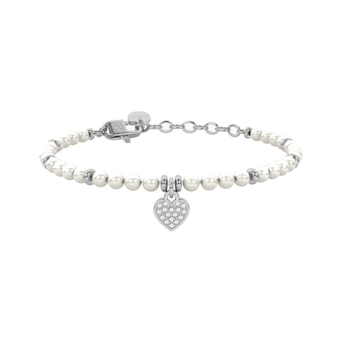 Bracciale con perle e cuore