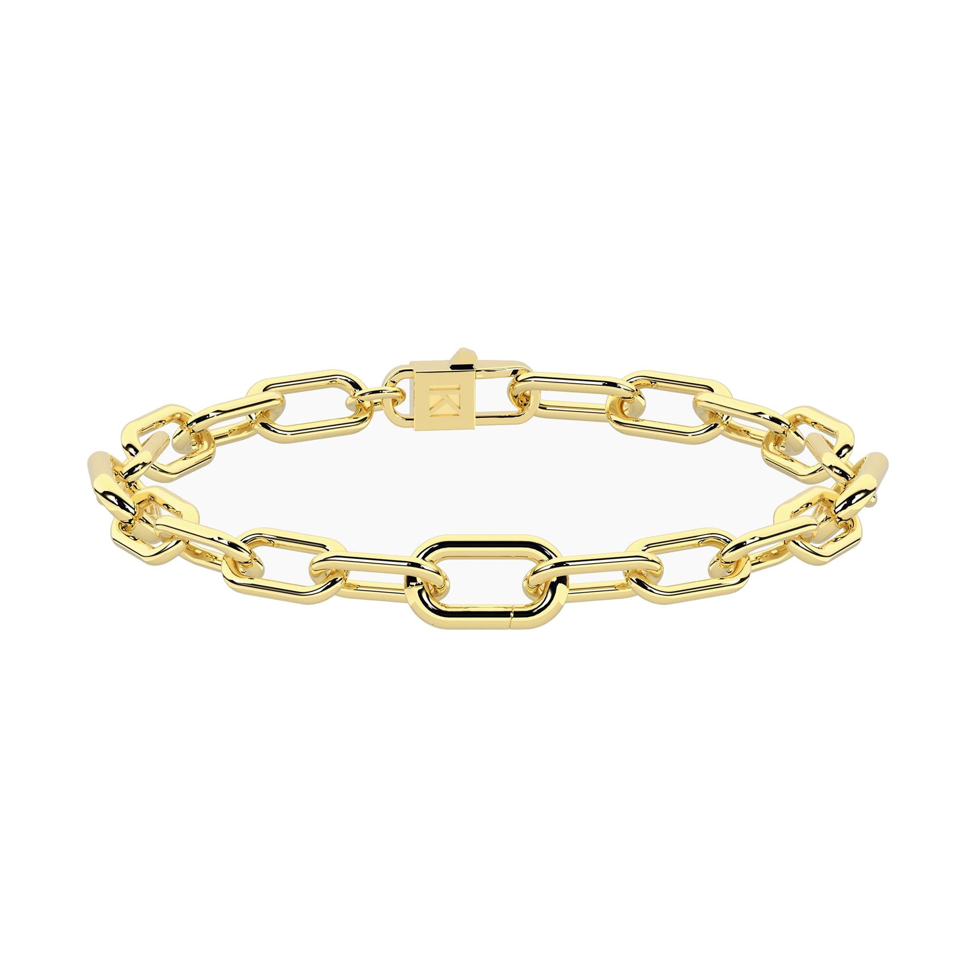 Bracciale dorato con catena allungata