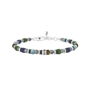 Bracciale uomo con pietre multicolor e scritta