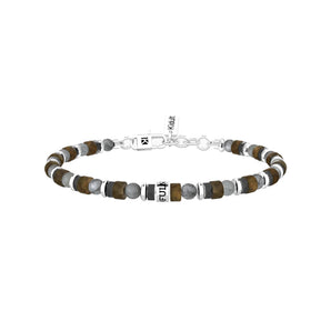 Bracciale uomo con pietre multicolor e scritta
