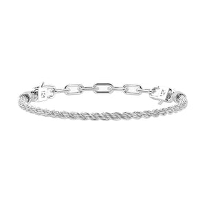 Bracciale componibile con catena corda