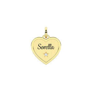 Ciondolo dorato con scritta sorella