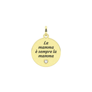 Ciondolo dorato con frase per la mamma