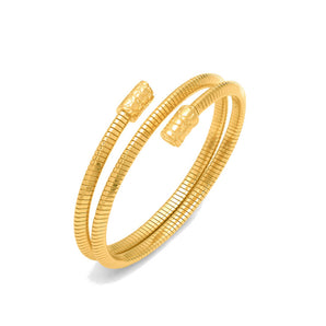 Bracciale Giovanni Raspini tubogas croco doppio piccolo dorato