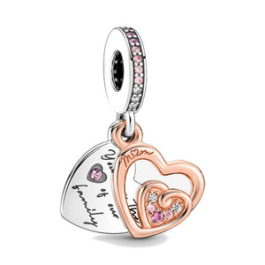 Charm Pandora Pendente Cuori Intrecciati e Famiglia