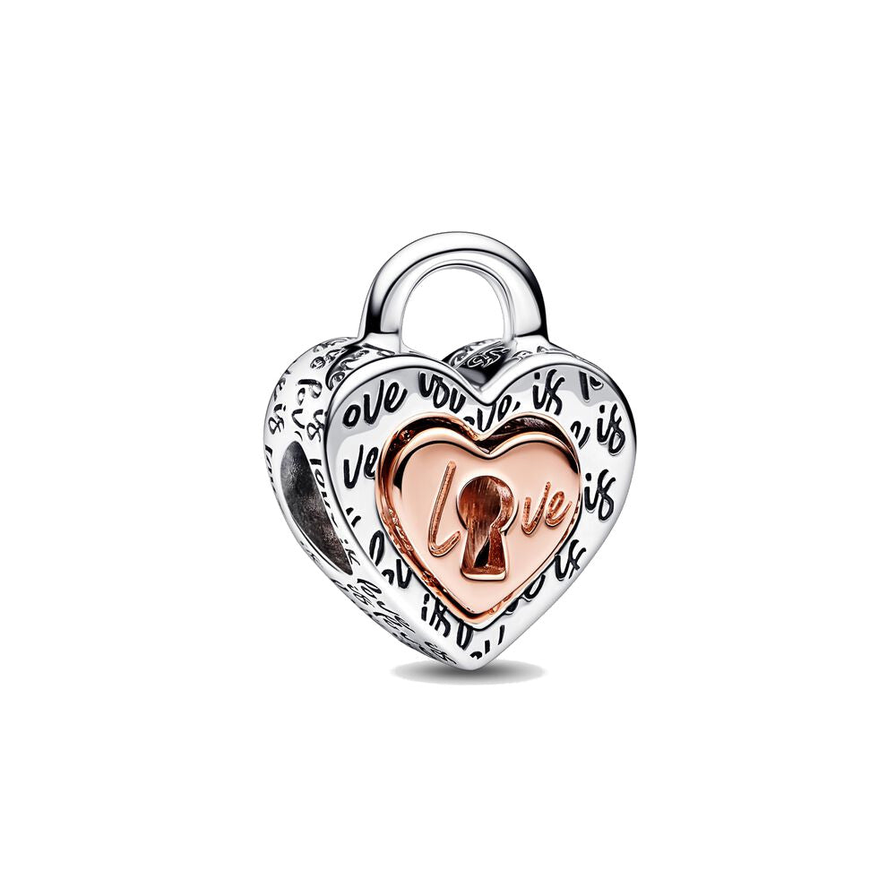 Charm Pandora Lucchetto Cuore "Love is love" Divisibile