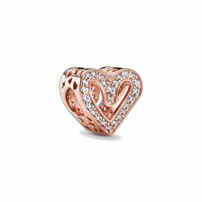 Charm con cuore scintillante