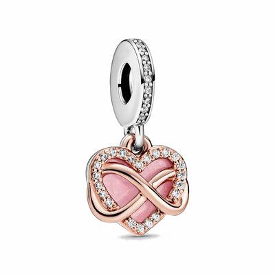 Charm pendente a cuore Infinito scintillante