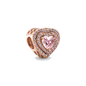 Charm Pandora Cuore Pietre Rosa