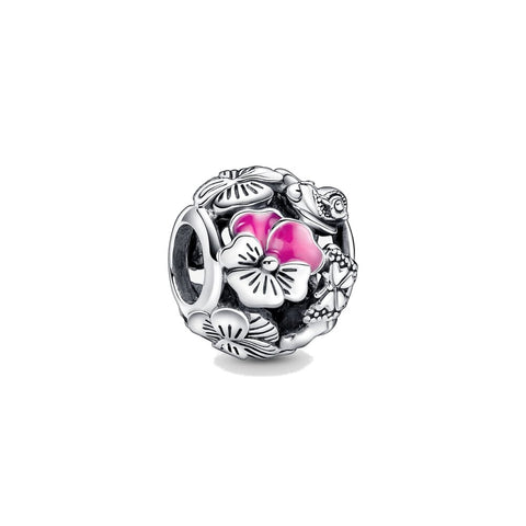 Charm Pandora Openwork Viole del Pensiero