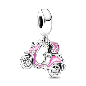 Charm Pandora Pendente Scooter Rosa