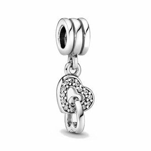 Charm Pandora pendente Cuori intrecciati