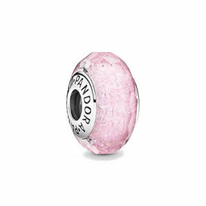 Charm Pandora in vetro di Murano rosa sfaccettato