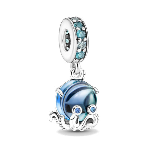 Charm Pandora Pendente Polpo Vetro di Murano