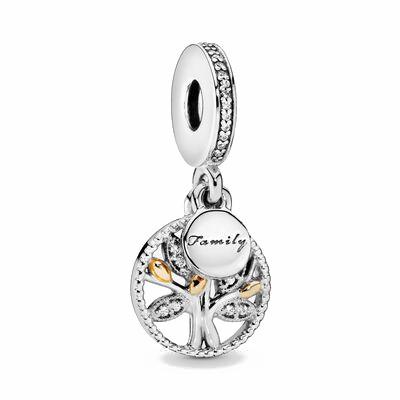 Charm Pandora pendente albero della famiglia scintillante