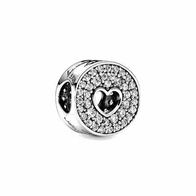 Charm Pandora Buon Anniversario Pavé e cuore