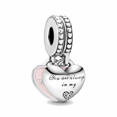 Charm Pandora pendente cuori mamma e figlia