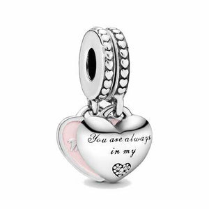 Charm Pandora pendente cuori mamma e figlia