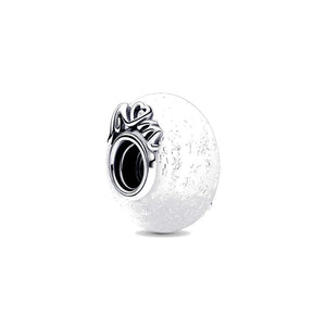 Charm Pandora Vetro di Murano Bianco Mom e Love